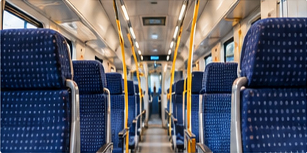 Beispielhafter Fahrgastraum eines modernen Personenzugs