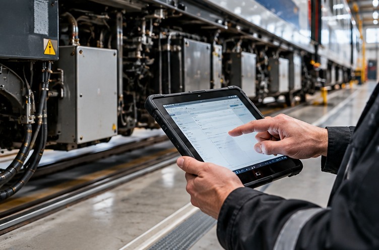 Technische Arbeiten an einem Schienenfahrzeug