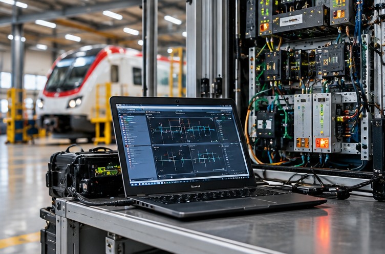 Techniker bei der Arbeit am Schienenfahrzeug